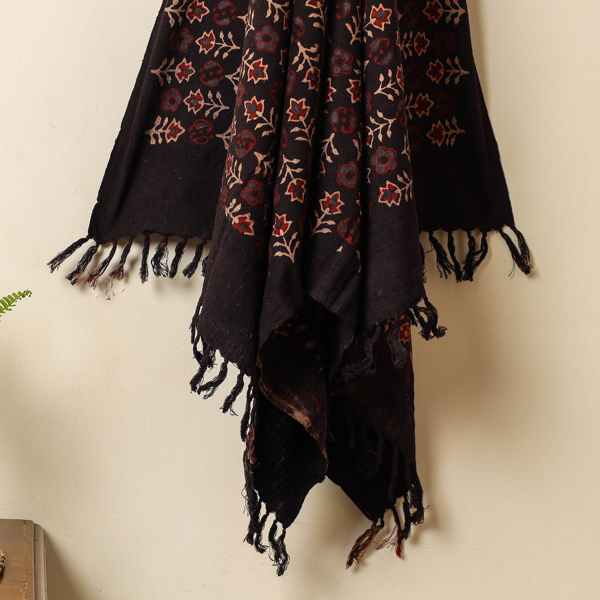 Black - Block Print Cotton Ajrakh Handloom Towel