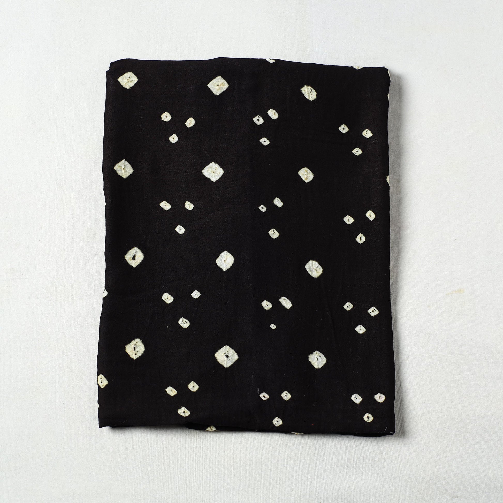 Black - Kutch Bandhani Tie-Dye Mul Cotton Precut Fabric 15