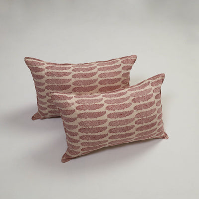 Beige - Set of 2 Bagh Block Print Cotton Pillow Covers 09