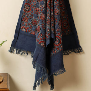 Blue - Block Print Cotton Ajrakh Handloom Towel