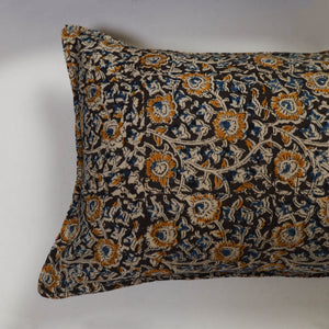 Black - Set of 2 Kalamkari Block Print Cotton Pillow Covers 11