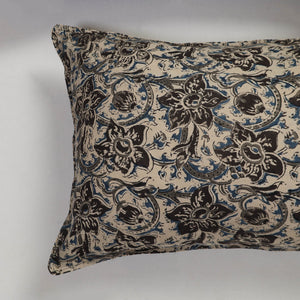 Beige - Set of 2 Kalamkari Block Print Cotton Pillow Covers 12