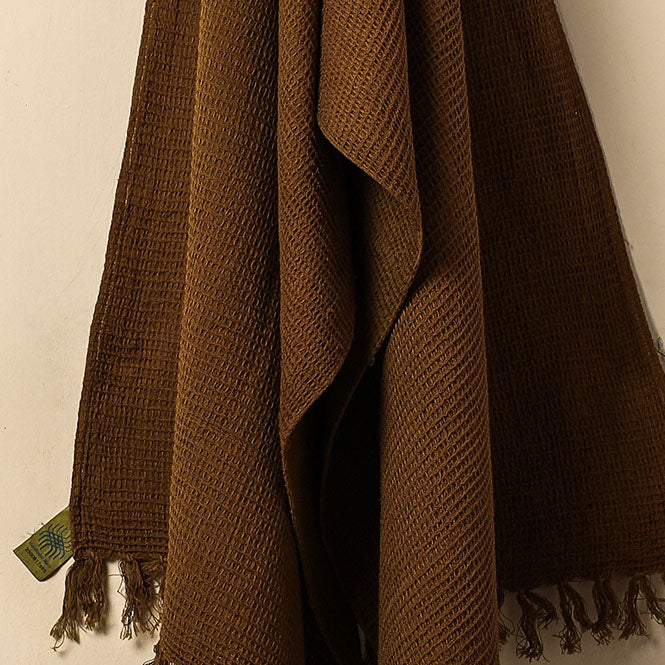 Brown -  Waffle Weave Handwoven Cotton Bath Towel
