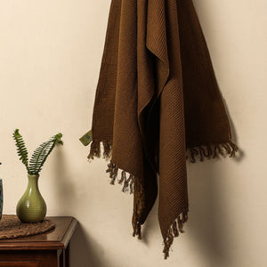 Brown -  Waffle Weave Handwoven Cotton Bath Towel