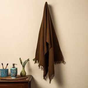 Brown -  Waffle Weave Handwoven Cotton Bath Towel