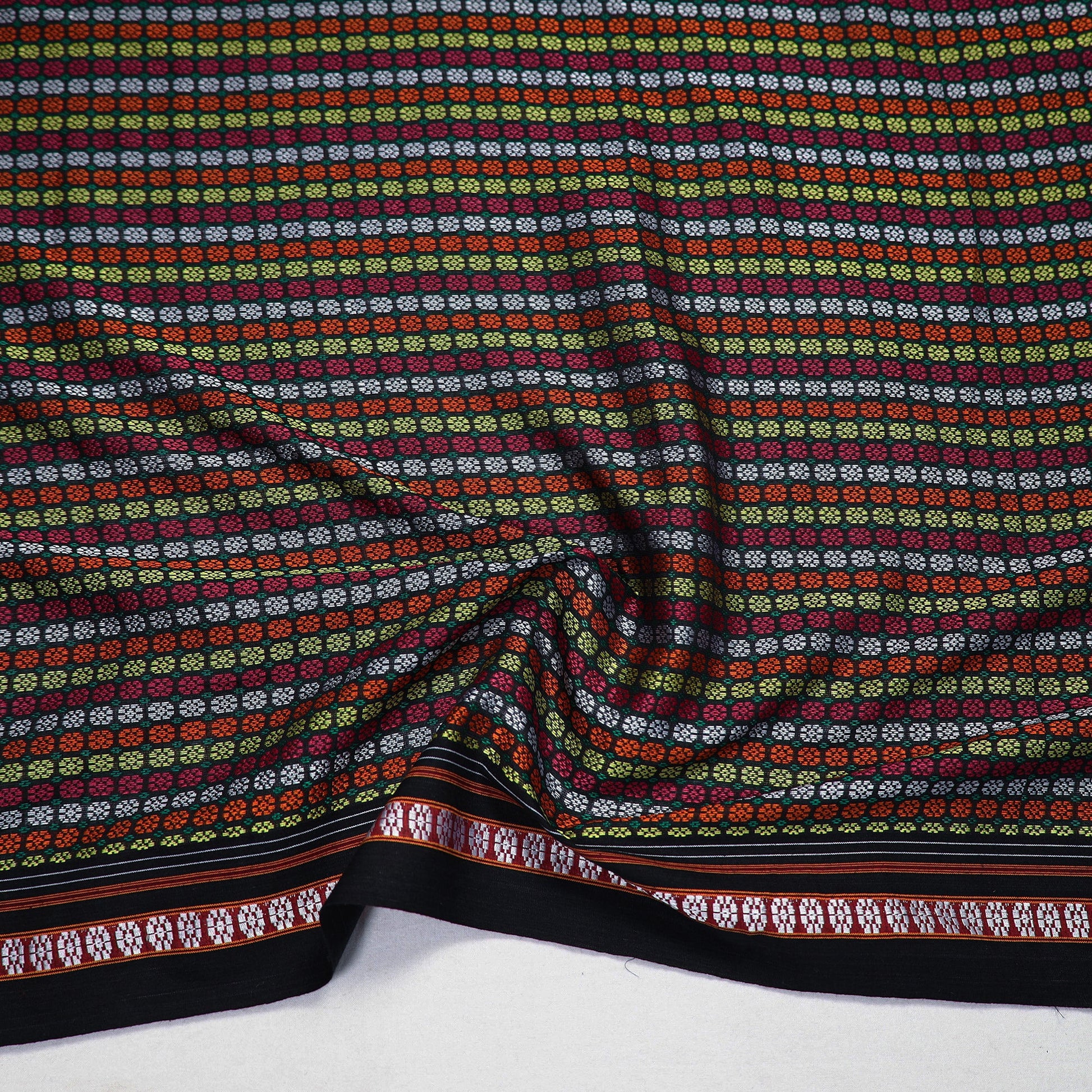 Black - Multicolor - Khun Weave Cotton Blouse Piece 76