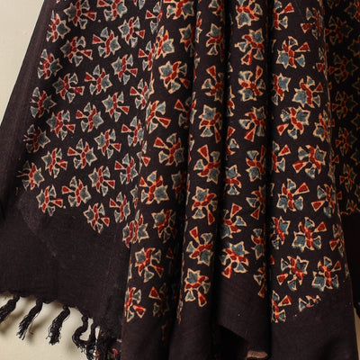 Black - Block Print Cotton Ajrakh Handloom Towel