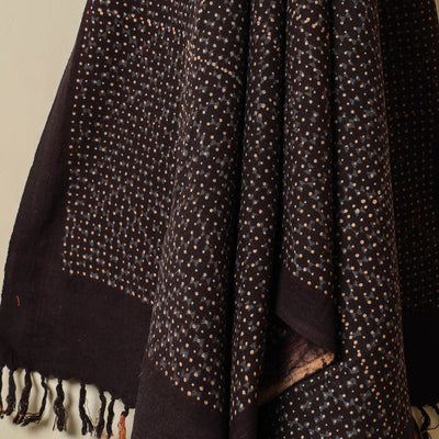 Black - Block Print Cotton Ajrakh Handloom Towel