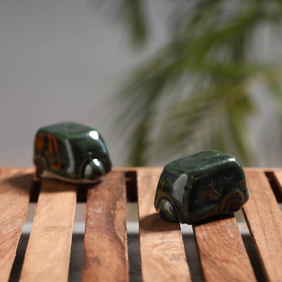 Auto Rickshaw - Handcrafted Ceramic Toys (Set of 2)