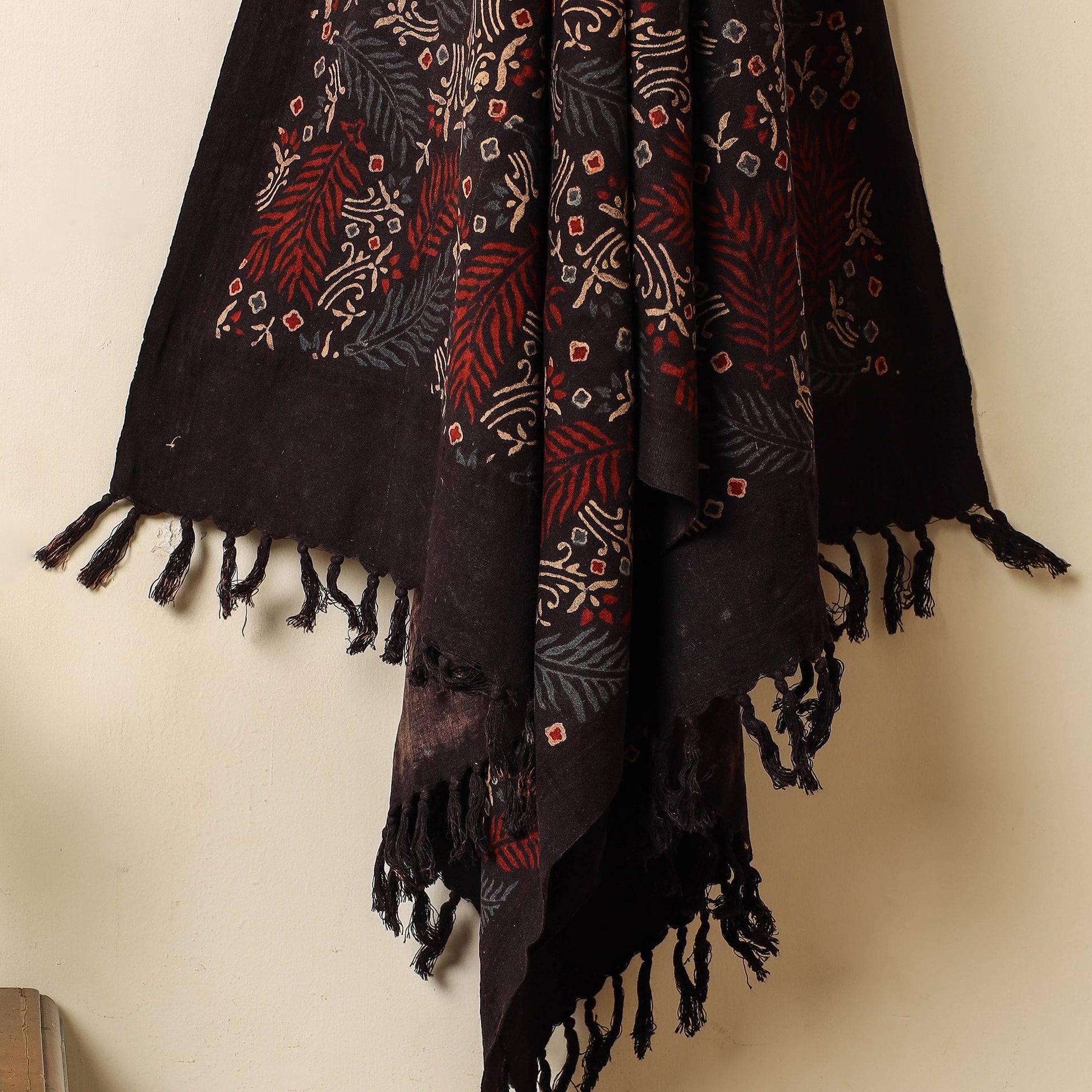 Black - Block Print Cotton Ajrakh Handloom Towel