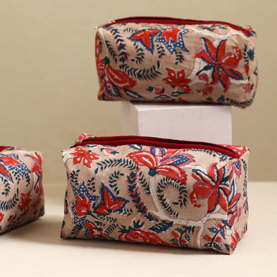 Beige - Handmade Cotton Toiletry Bags (Set of 3) 10