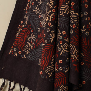 Black - Block Print Cotton Ajrakh Handloom Towel