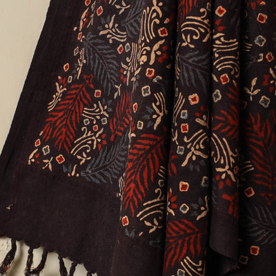 Black - Block Print Cotton Ajrakh Handloom Towel