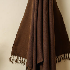 Brown - Handloom Cotton Towel with Tassels from Bijnor by Nizam