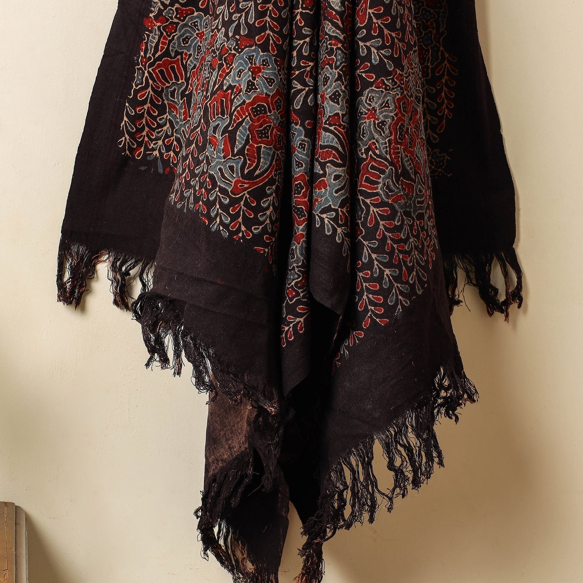 Black - Block Print Cotton Ajrakh Handloom Towel