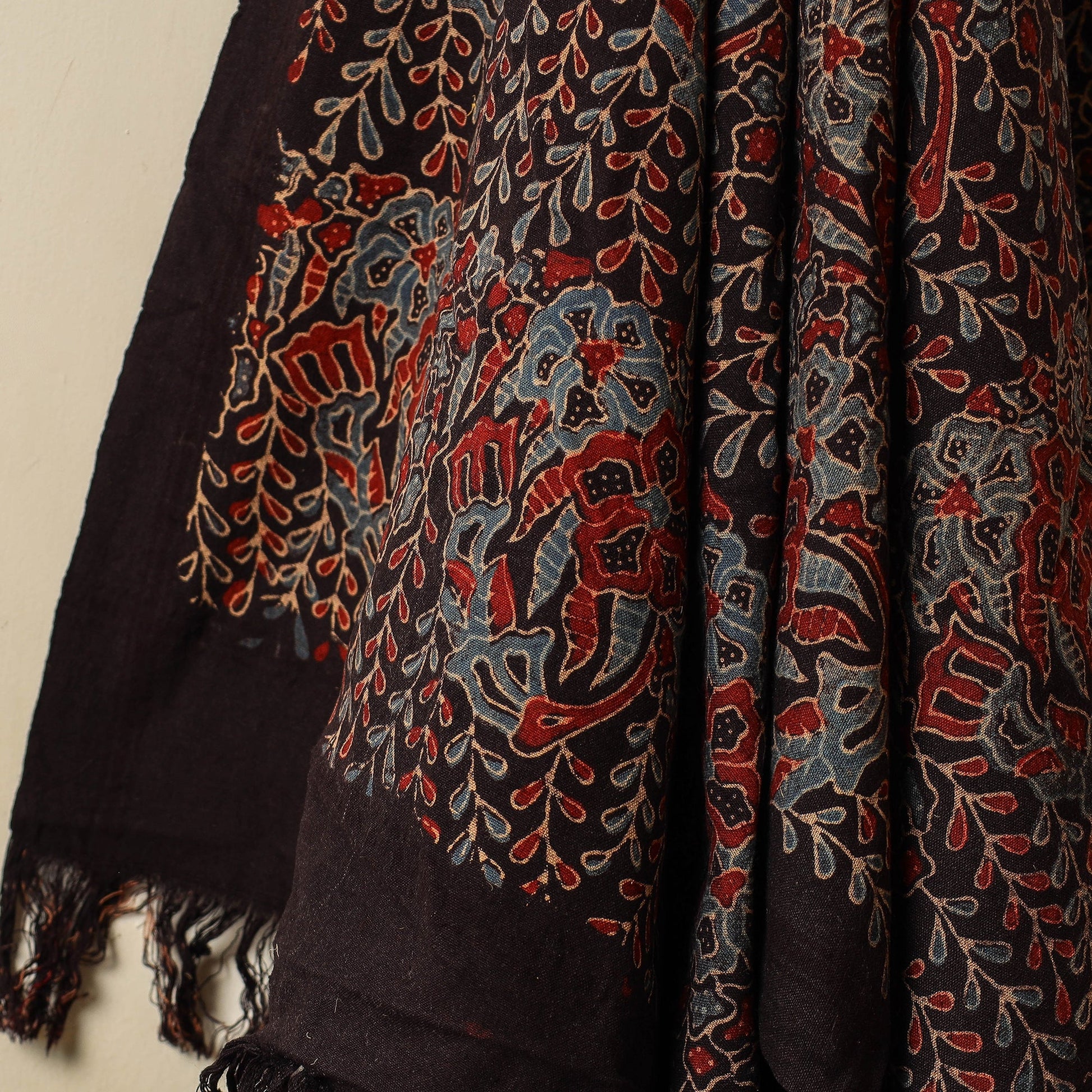 Black - Block Print Cotton Ajrakh Handloom Towel