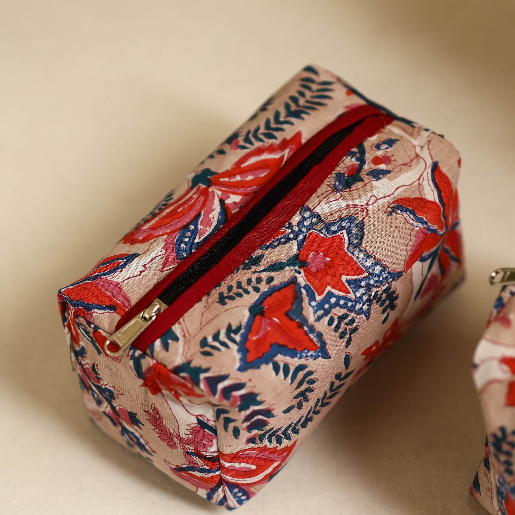 Beige - Handmade Cotton Toiletry Bags (Set of 3) 10