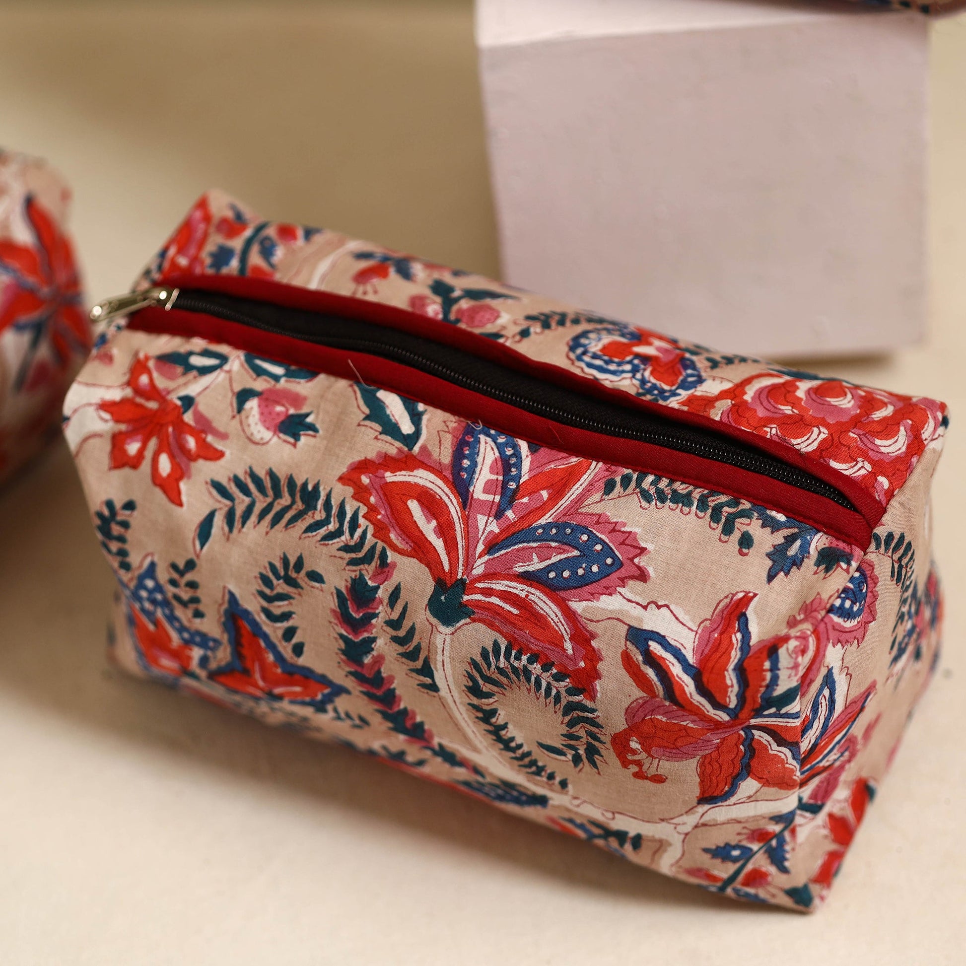 Beige - Handmade Cotton Toiletry Bags (Set of 3) 10