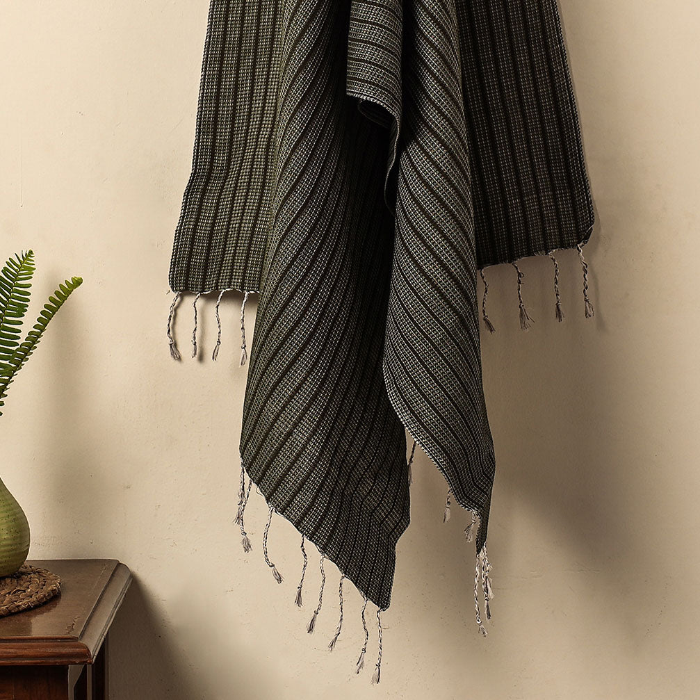 Black - Waffle Weave Handwoven Pure Cotton Towel