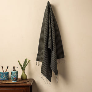 Black - Waffle Weave Handwoven Pure Cotton Towel