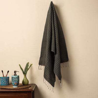 Black - Waffle Weave Handwoven Pure Cotton Towel