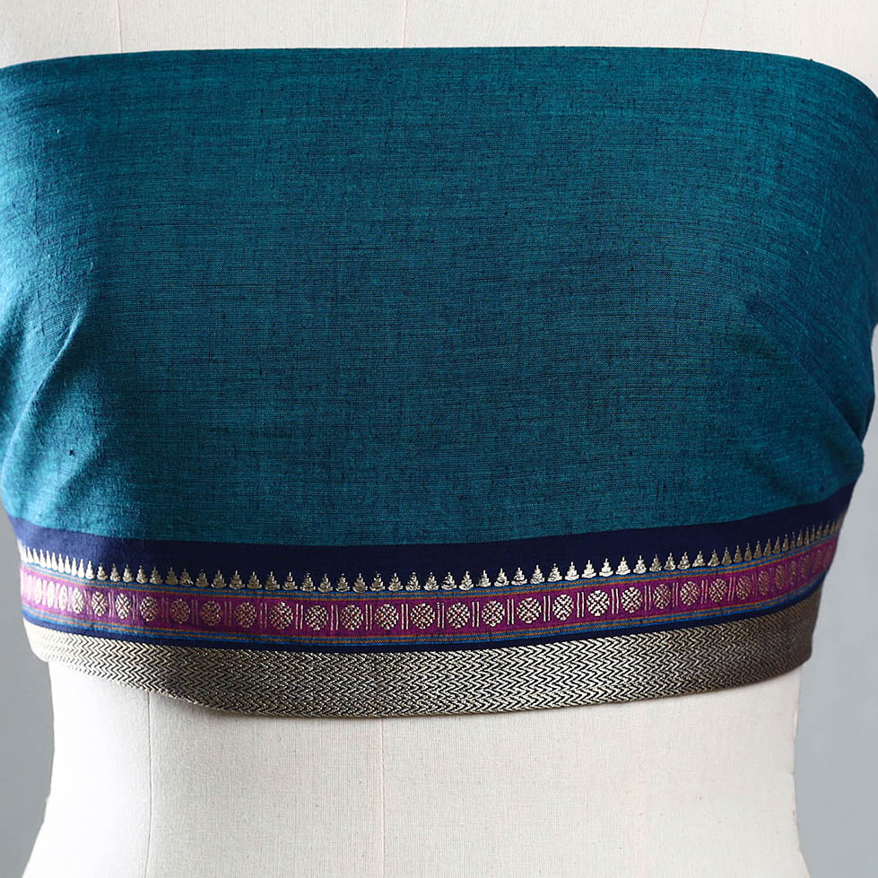 Blue - Dharwad Cotton Blouse Piece 15