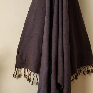 Brown - Handloom Cotton Towel with Tassels from Bijnor by Nizam