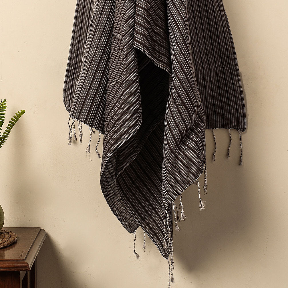 Black - Waffle Weave Handwoven Pure Cotton Towel