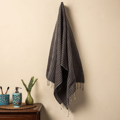 Black - Waffle Weave Handwoven Pure Cotton Towel