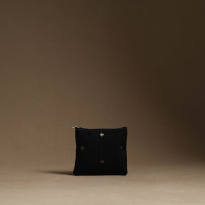 Black - Handmade Cotton Multipurpose Utility Pouches (set of 3) 03