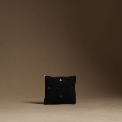 Black - Handmade Cotton Multipurpose Utility Pouches (set of 3) 03