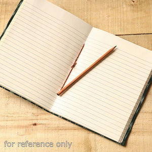 Black - Ikat Fabric Cover Handmade Paper Notebook (9 x 7 in)