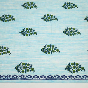 Blue - Block Print Cotton Sanganeri Blouse Piece 07