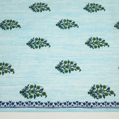 Blue - Block Print Cotton Sanganeri Blouse Piece 07