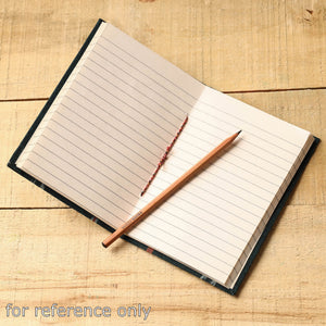 Black - Ikat Fabric Cover Handmade Paper Notebook (7 x 5 in)