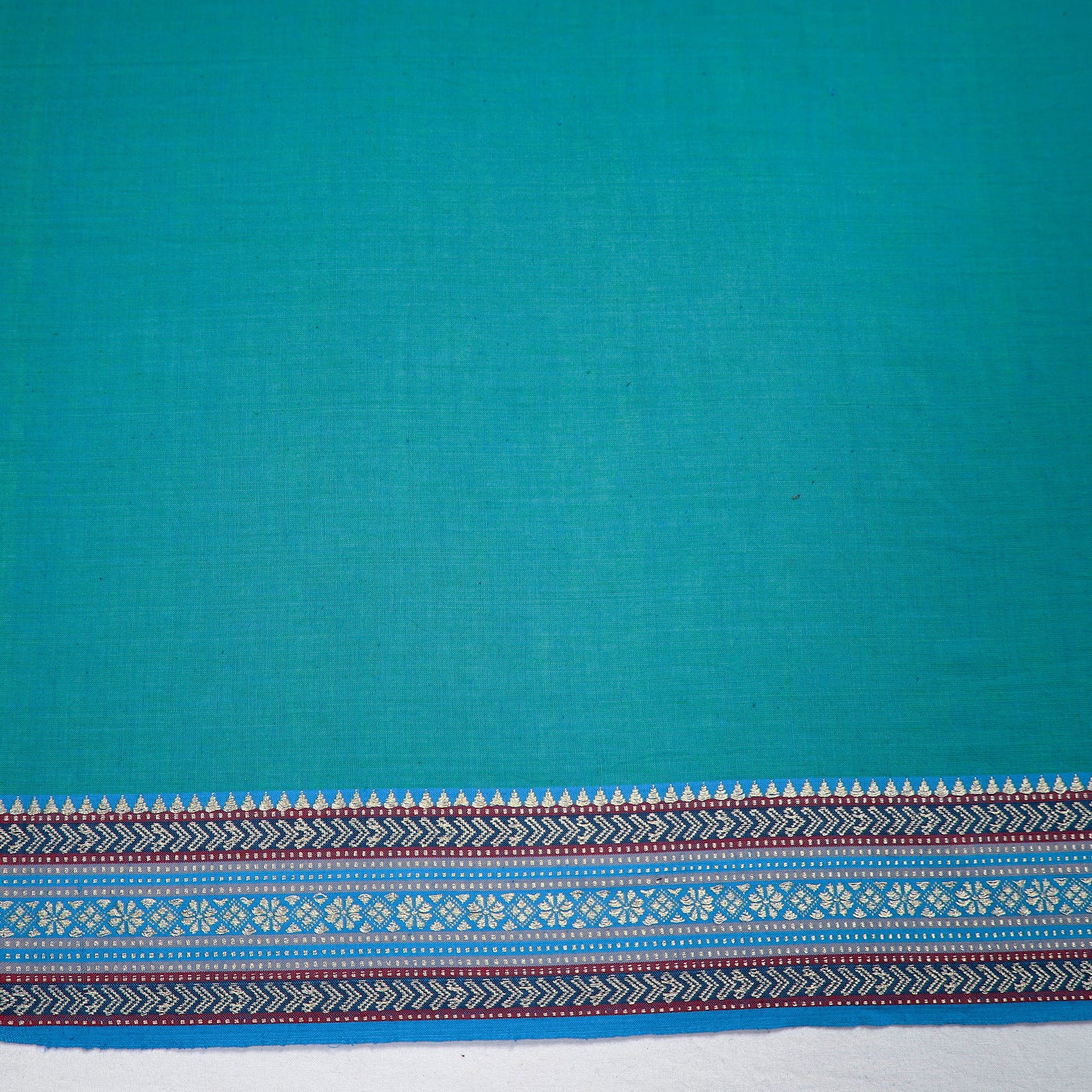 Blue - Green - Dharwad Cotton Blouse Piece 92