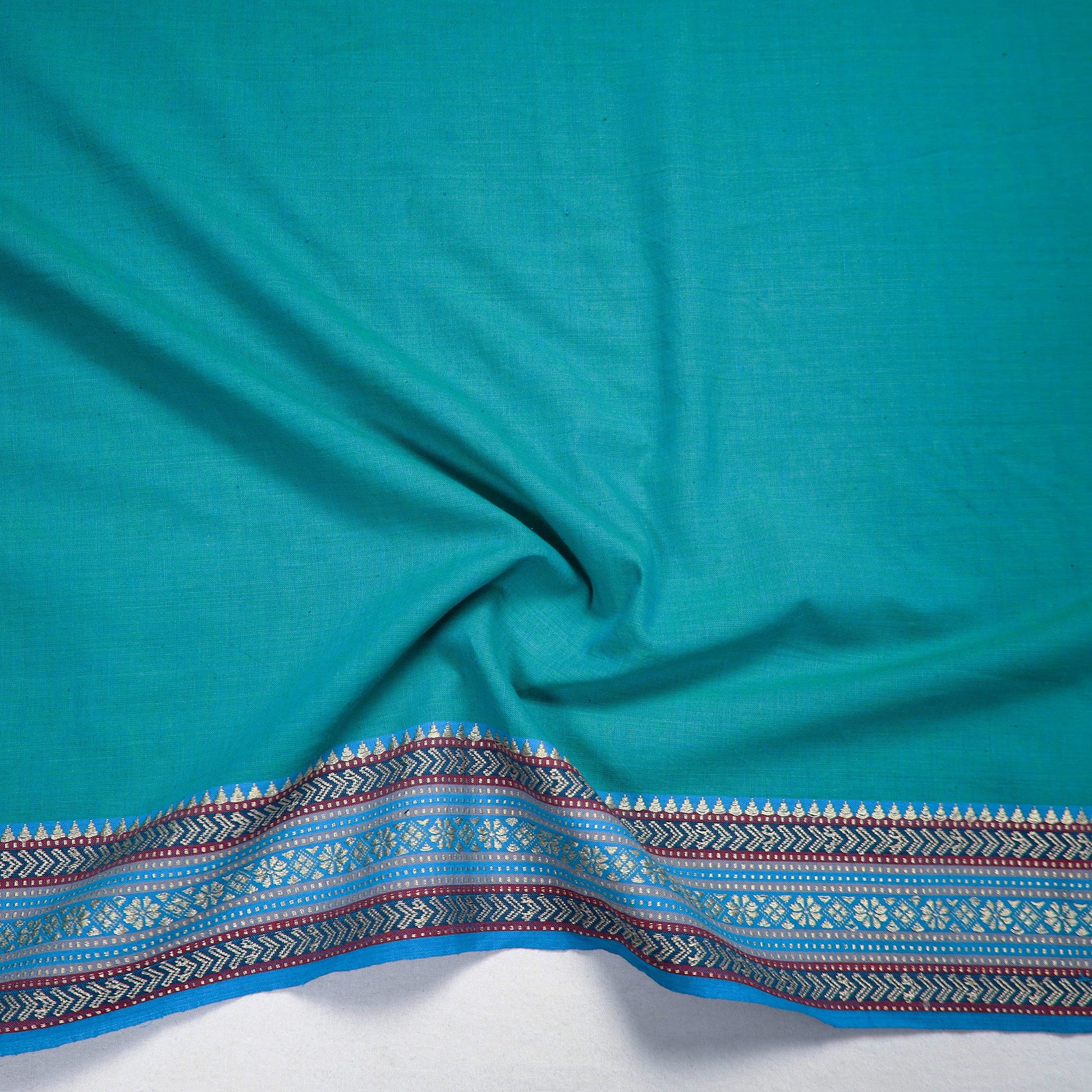 Blue - Green - Dharwad Cotton Blouse Piece 92