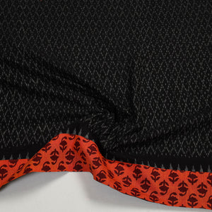 Black - Cotton Pochampally Ikat Blouse Piece 12