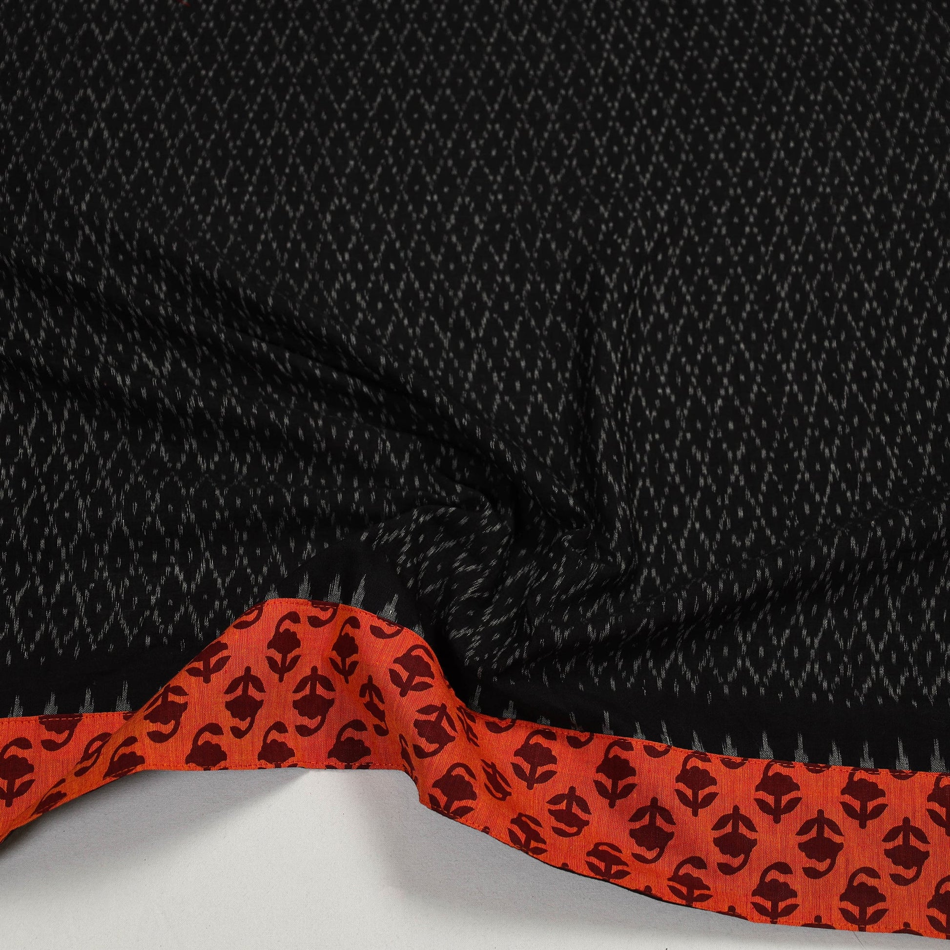 Black - Cotton Pochampally Ikat Blouse Piece 12