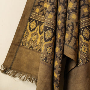 Brown - Block Print Cotton Ajrakh Handloom Towel