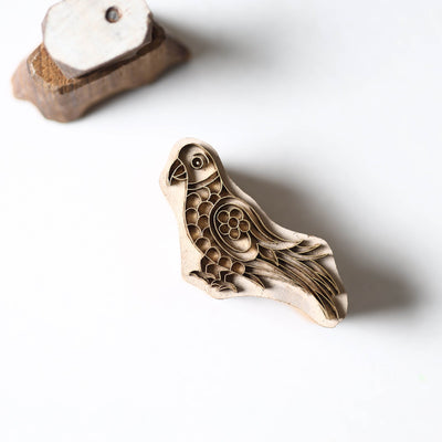 Hand Carved Rohida Wood Brass Block (2 in)