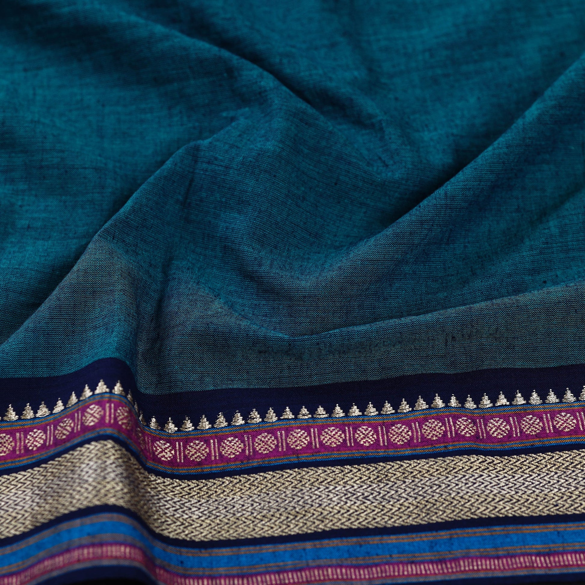 Blue - Dharwad Cotton Blouse Piece 15