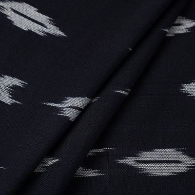 Black - Pochampally Ikat Weave Cotton Fabric 16