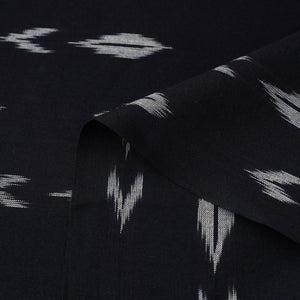 Black - Pochampally Ikat Weave Cotton Fabric 16