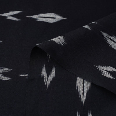 Black - Pochampally Ikat Weave Cotton Fabric 16
