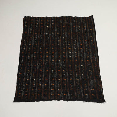 Black - Handloom Cotton Bengal Kantha Work Blouse Piece 20