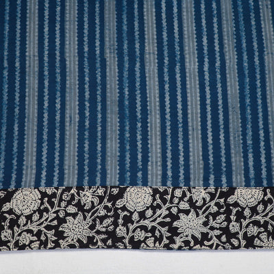Blue - Akola Block Printed Cotton Blouse Piece 104