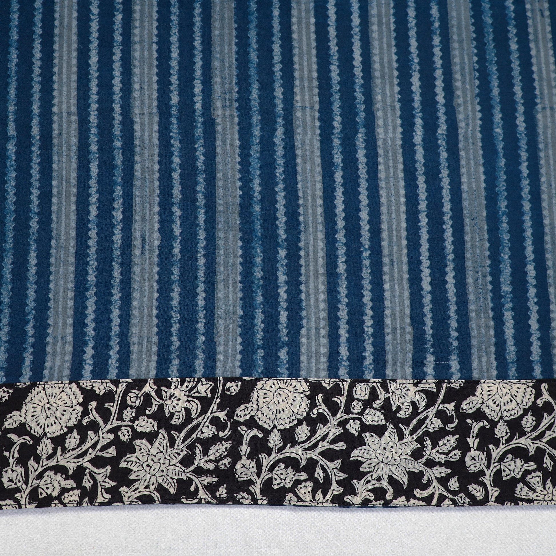 Blue - Akola Block Printed Cotton Blouse Piece 104