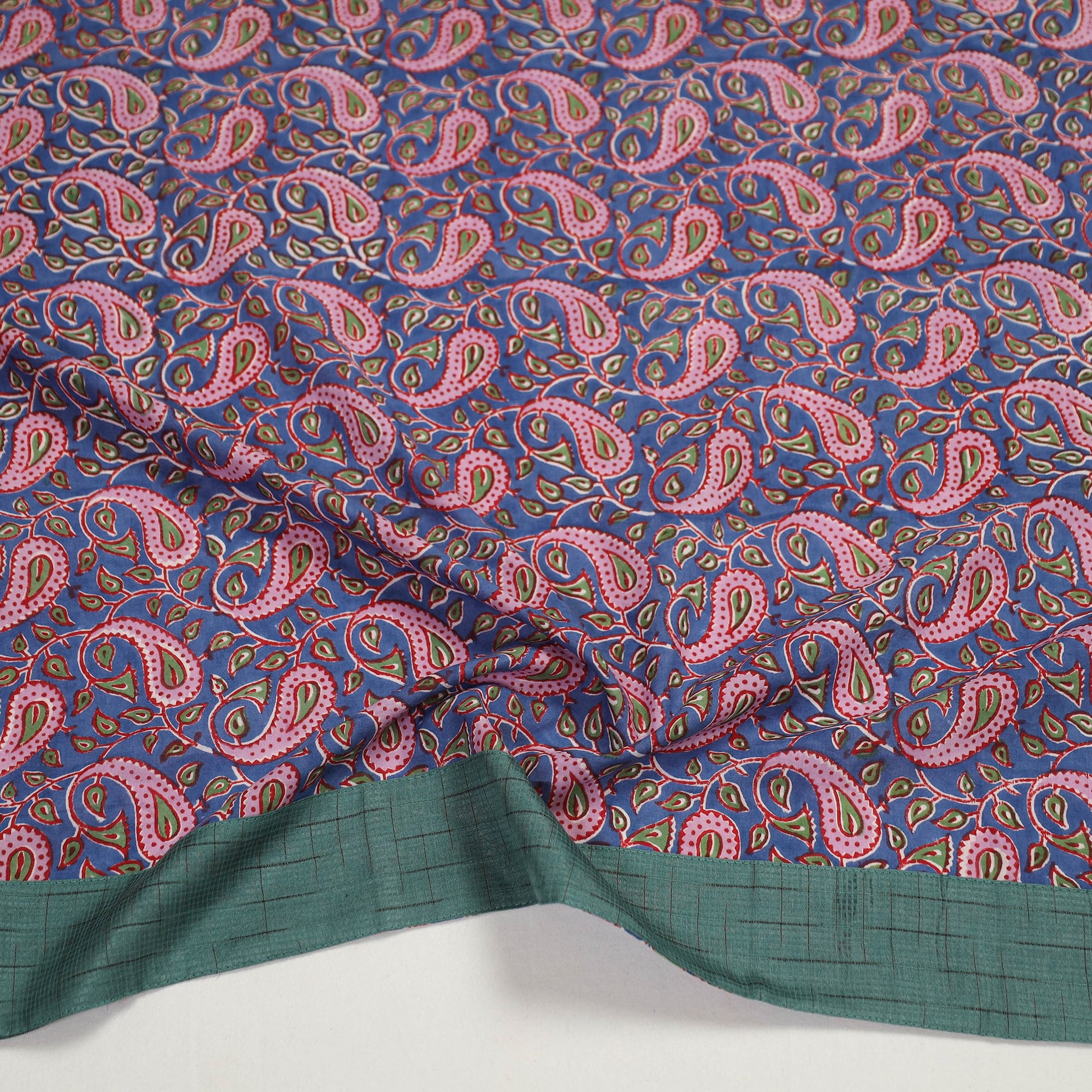 Blue - Block Print Cotton Sanganeri Blouse Piece 23