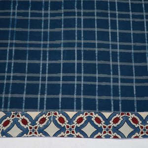 Blue - Akola Block Printed Cotton Blouse Piece 105